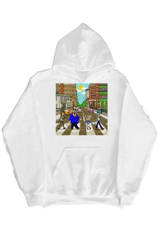 White Hoodie Abbey Road Parody