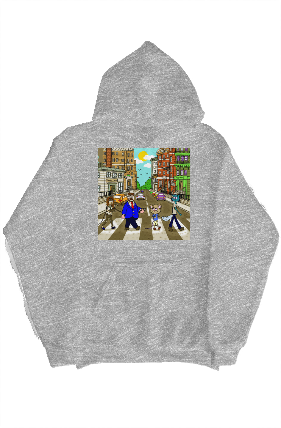Grey Hoodie Abbey Road Parody