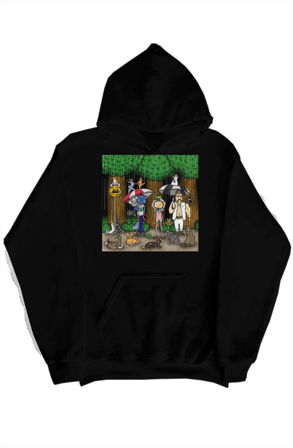 Black Hoodie My Neighbor Totoro Parody
