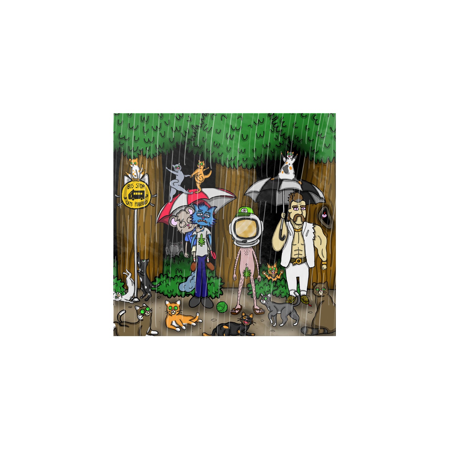 Catitouille Stickers (My Neighbor Totoro Parody)