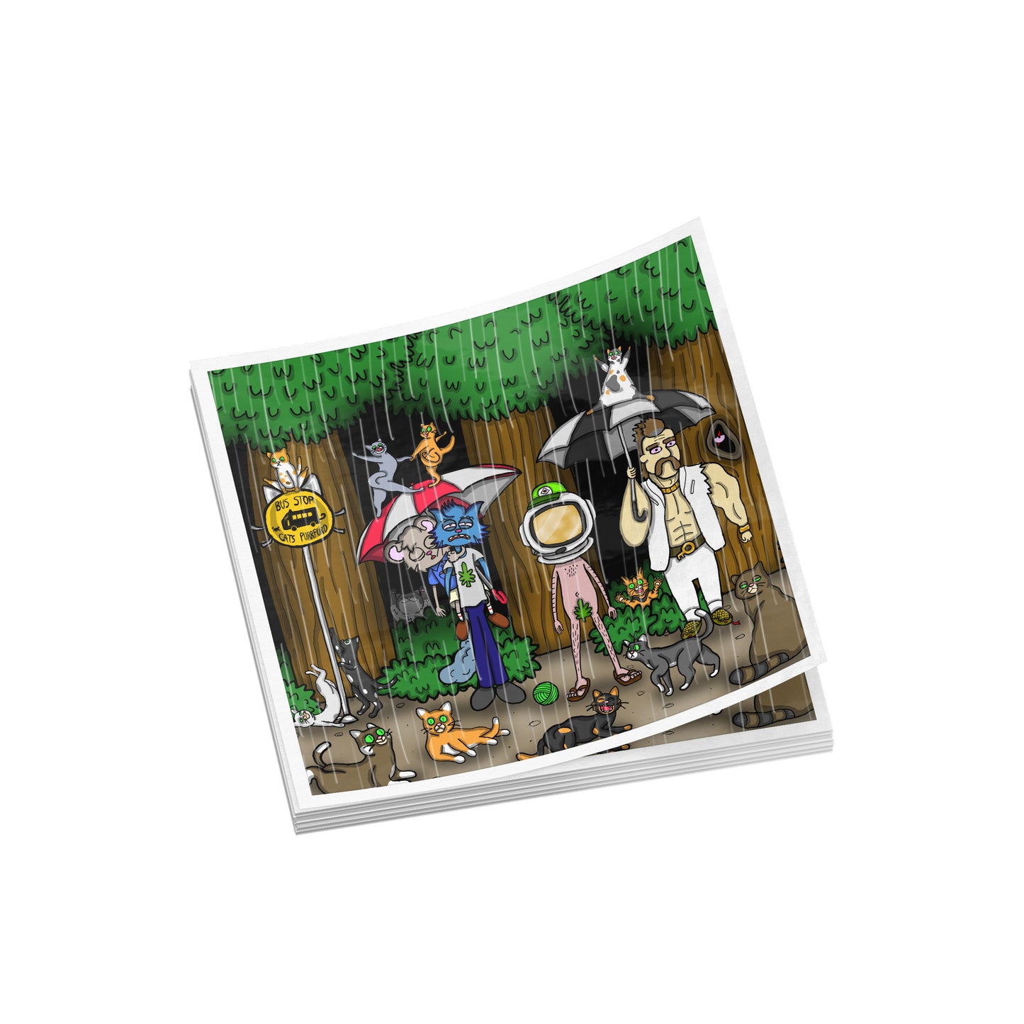 Catitouille Stickers (My Neighbor Totoro Parody)